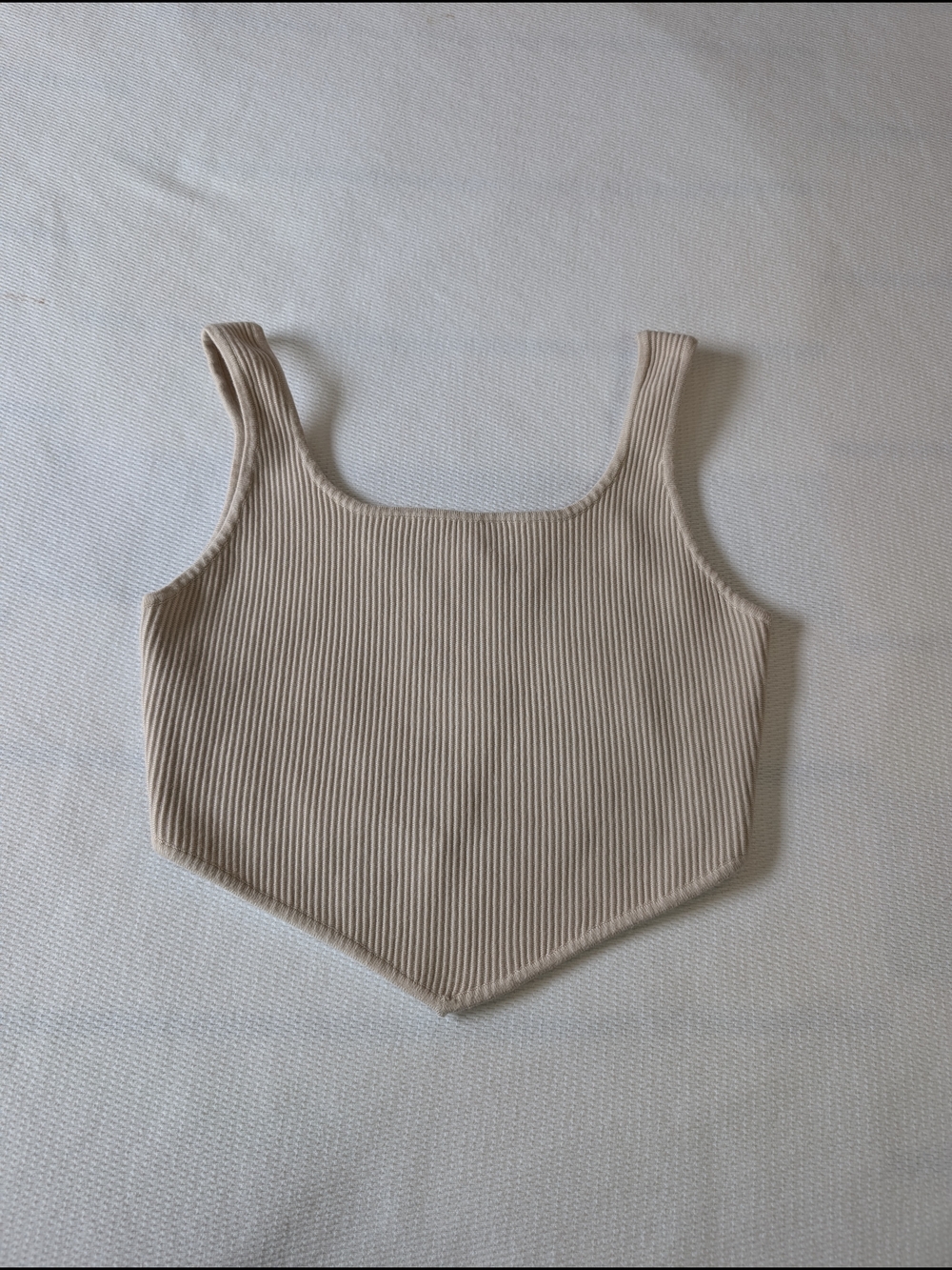 House of Harlow 1960 Ribbed Pointed Hem Crop Tank